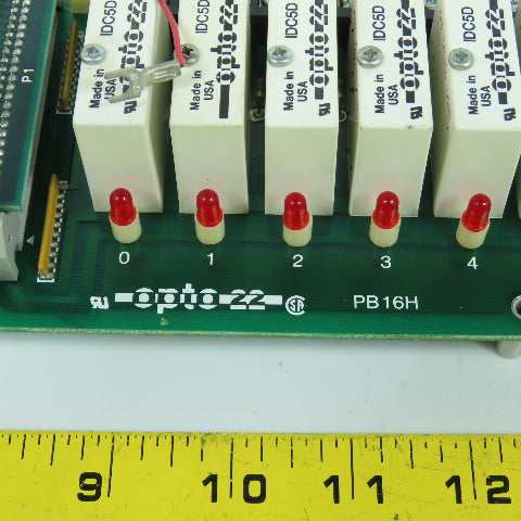 Opto 22 PB16H 16-Channel Relay Board W/ (9) IDC5D Solid State & B5 Board