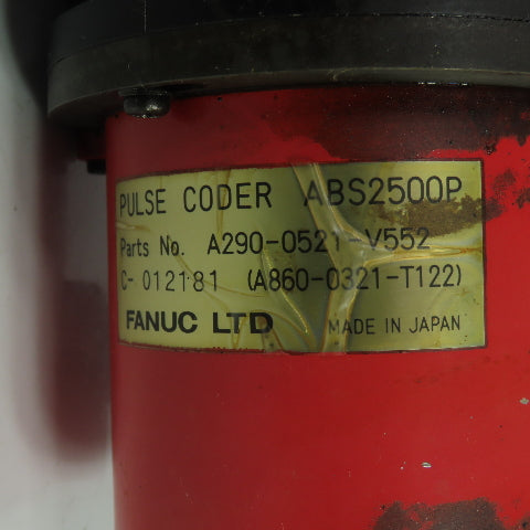 Fanuc A06B-0312-B032 AC Servo Motor 3Ph 120V 2.0Nm W/ Pulse Coder A290-0521-V552