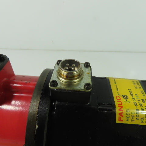 Fanuc A06B-0312-B032 AC Servo Motor 3Ph 120V 2.0Nm W/ Pulse Coder A290-0521-V552