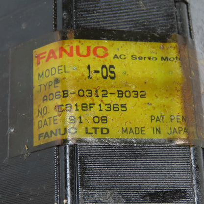 Fanuc A06B-0312-B032 1-0S AC Servo Motor 11mm Shaft