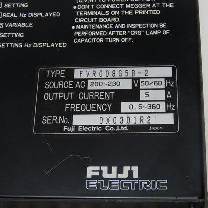 Fuji FVR008G5B-2 Variable Frequency AC Drive 200-230V 5A