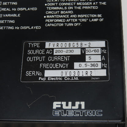 Fuji FVR008G5B-2 Variable Frequency AC Drive 200-230V 5A