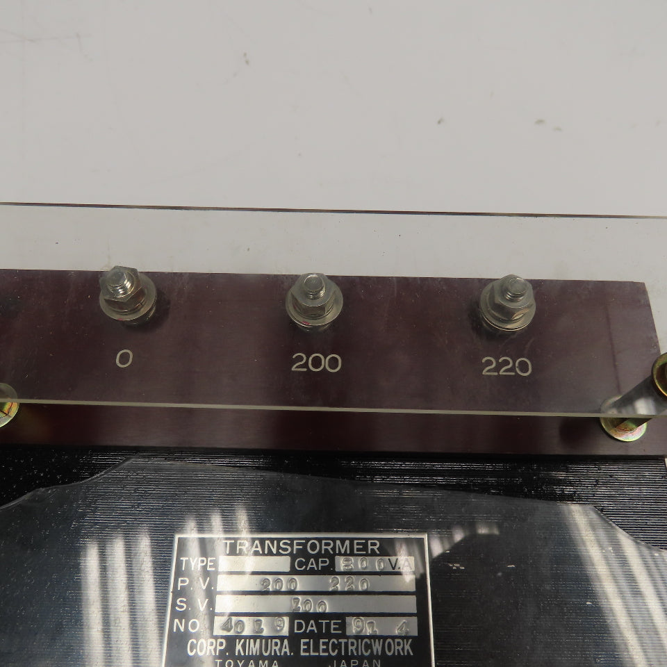 Kimura 200/220V Primary 800VA 100V Secondary Transformer