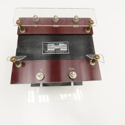 Kimura 200/220V Primary 800VA 100V Secondary Transformer