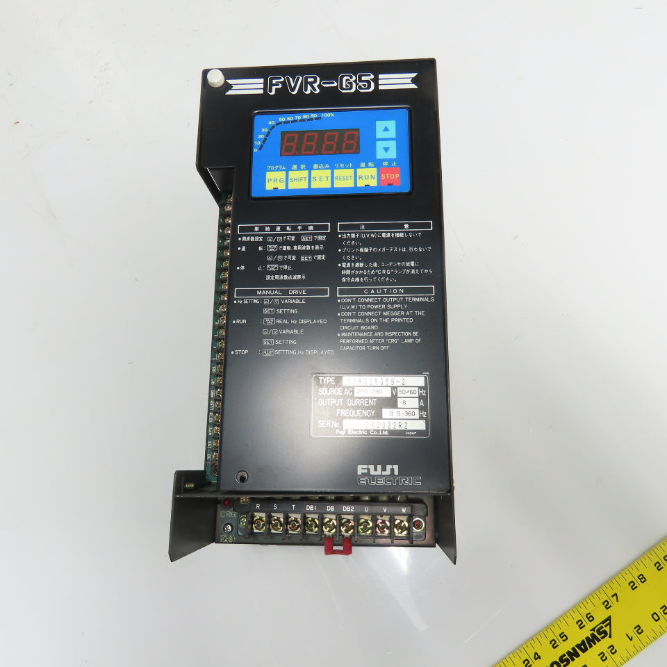 Fuji FVR015G5B-2 Variable Frequency AC Drive 200-230V 8A 50/60Hz