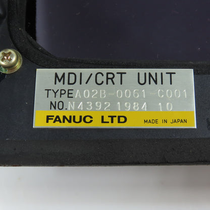 Fanuc A02B-1600-C001 Operator Interface Display MDI/CRT Unit W/ A16B-1600-0040