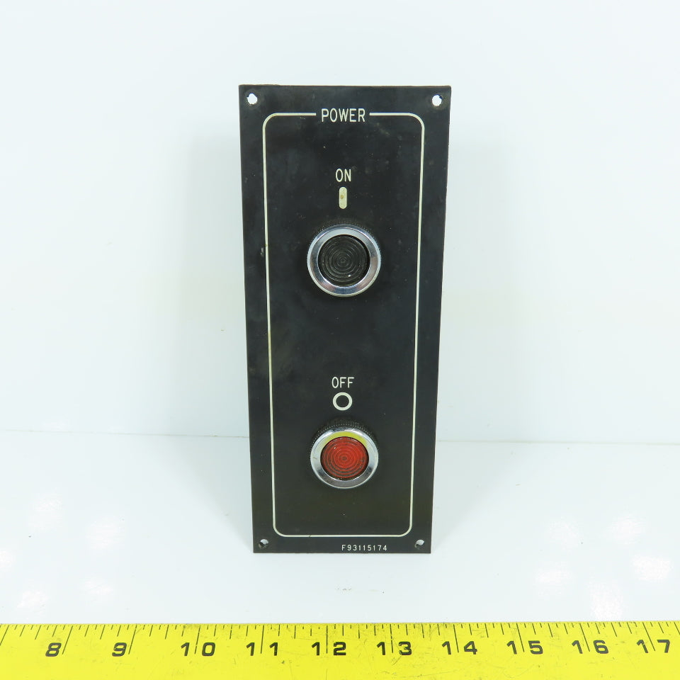 Miyano JNC 45 F93115174 CNC Lathe Power On & Off Control Switch Panel