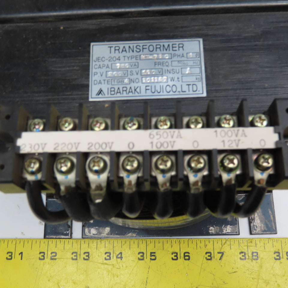 Ibaraki Fujico HT-750 200-220/230VPri Sec 100/12V 7500VA Transformer 1Ph 50/60Hz