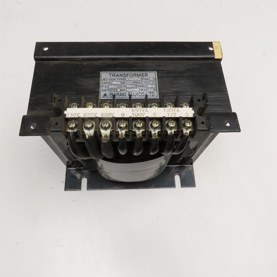 Ibaraki Fujico HT-750 200-220/230VPri Sec 100/12V 7500VA Transformer 1Ph 50/60Hz