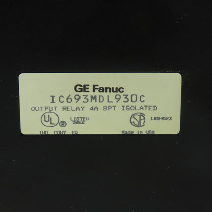 GE Fanuc IC693MDL930C 8Pt Output Relay Module 4A 24VDC 120/240VAC