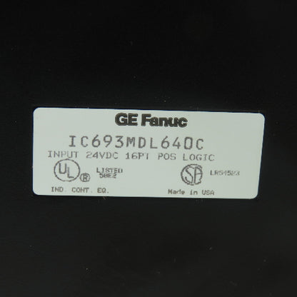 GE Fanuc IC693MDL640C 16Pt Input Module POS Logic 24VDC