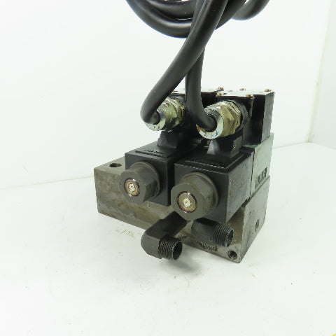 Rexroth 4WE6W-51-M0/AW100-00 2 Hydraulic Directional Valve W/ Manifold Block