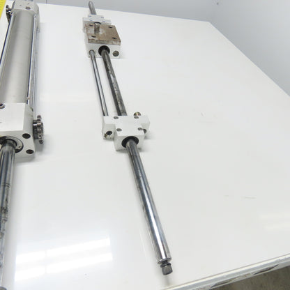Chain Assist Pneumatic Double Rod Cylinder Linear Actuator Assembly 16" Stroke