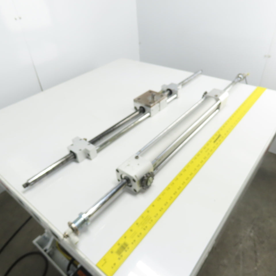 Chain Assist Pneumatic Double Rod Cylinder Linear Actuator Assembly 16" Stroke