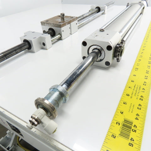 Chain Assist Pneumatic Double Rod Cylinder Linear Actuator Assembly 16" Stroke