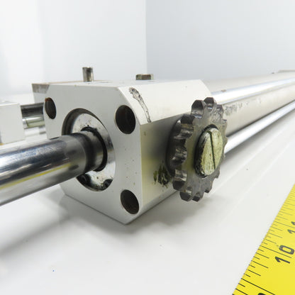 Chain Assist Pneumatic Double Rod Cylinder Linear Actuator Assembly 16" Stroke