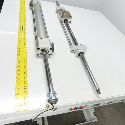 Chain Assist Pneumatic Double Rod Cylinder Linear Actuator Assembly 16" Stroke