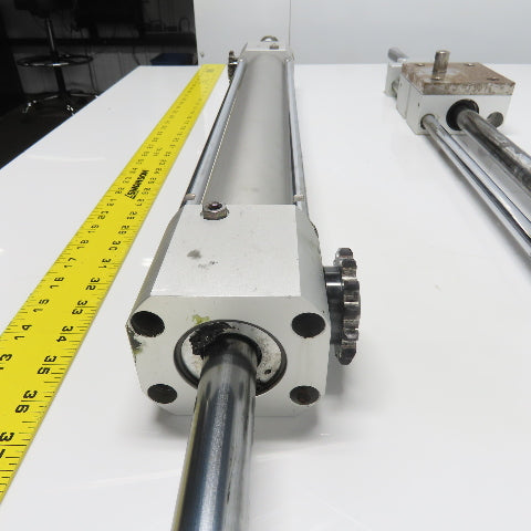 Chain Assist Pneumatic Double Rod Cylinder Linear Actuator Assembly 16" Stroke