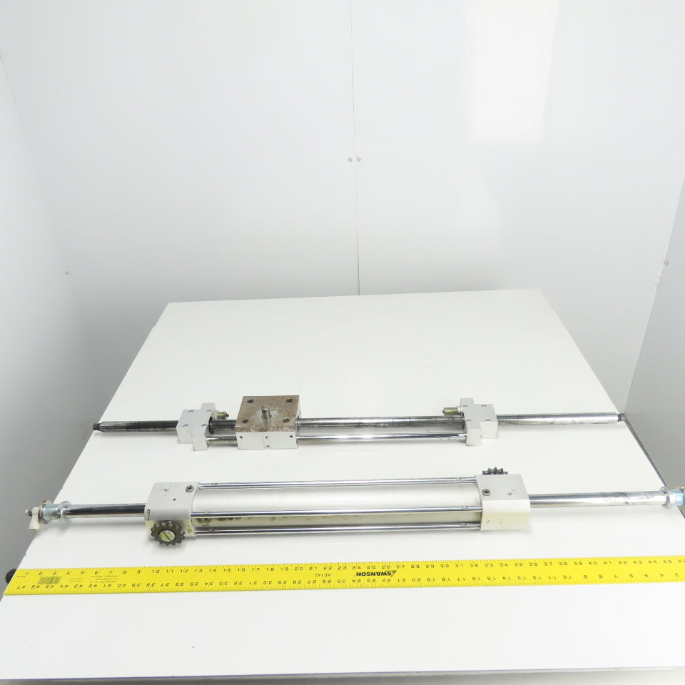 Chain Assist Pneumatic Double Rod Cylinder Linear Actuator Assembly 16" Stroke