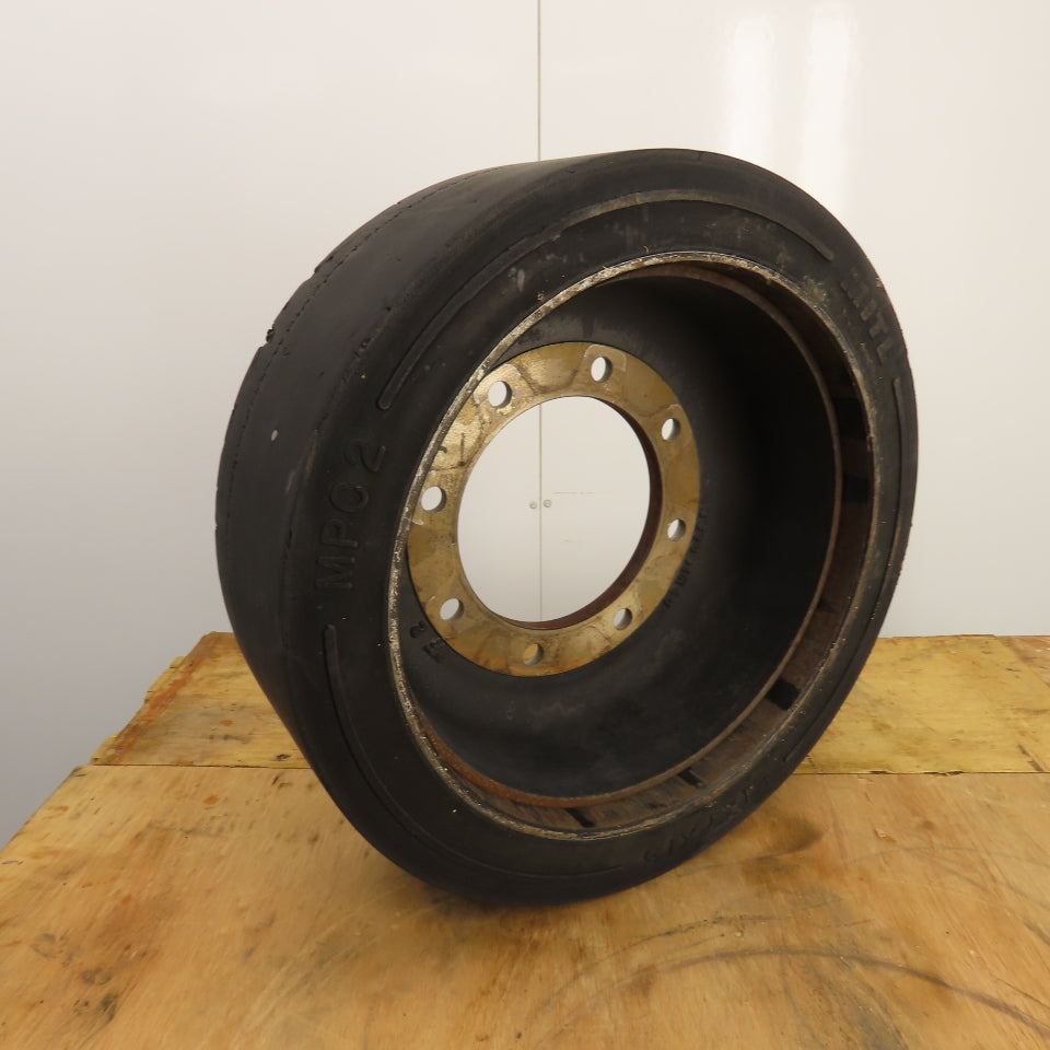 MITL MPC2 4330091H40 8-Lug Solid Forklift Tire & Rim 21 x 7 x 15 From Nissan MGU