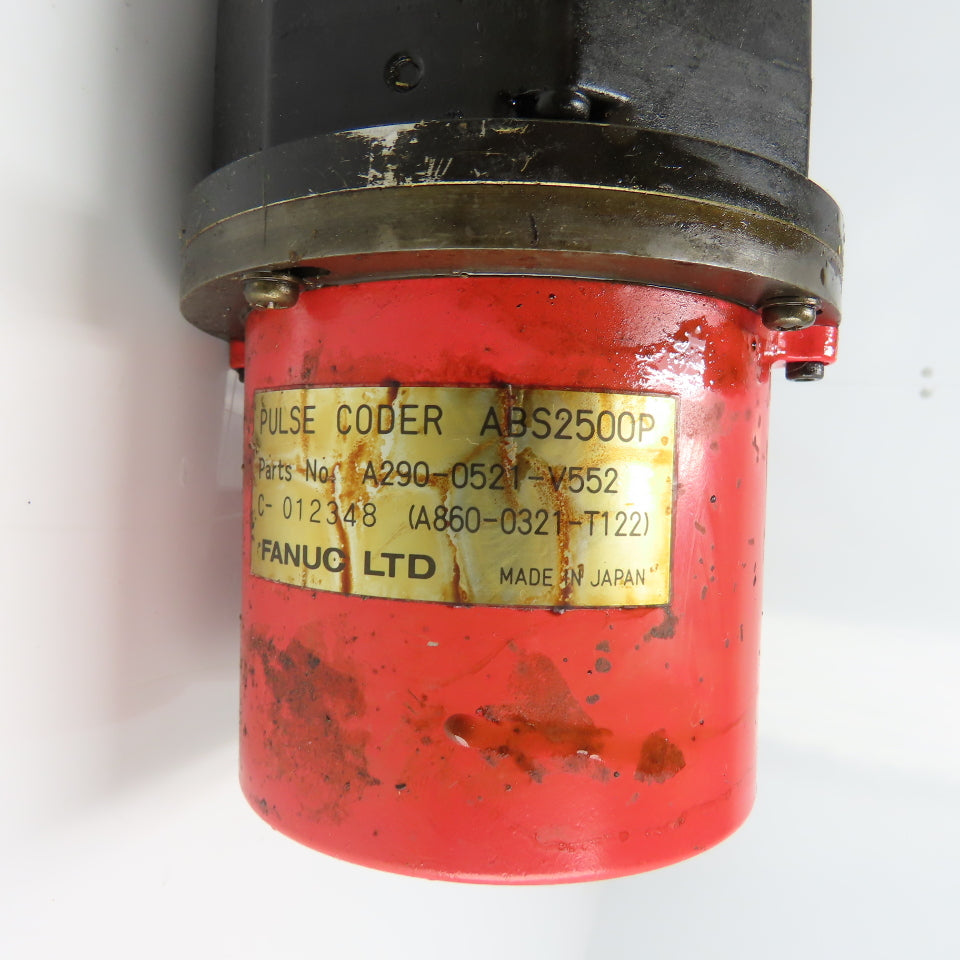 Fanuc A06B-0312-B032 AC Servo Motor 3Ph 120V 2.0Nm W/ Pulse Coder A290-0521-V552