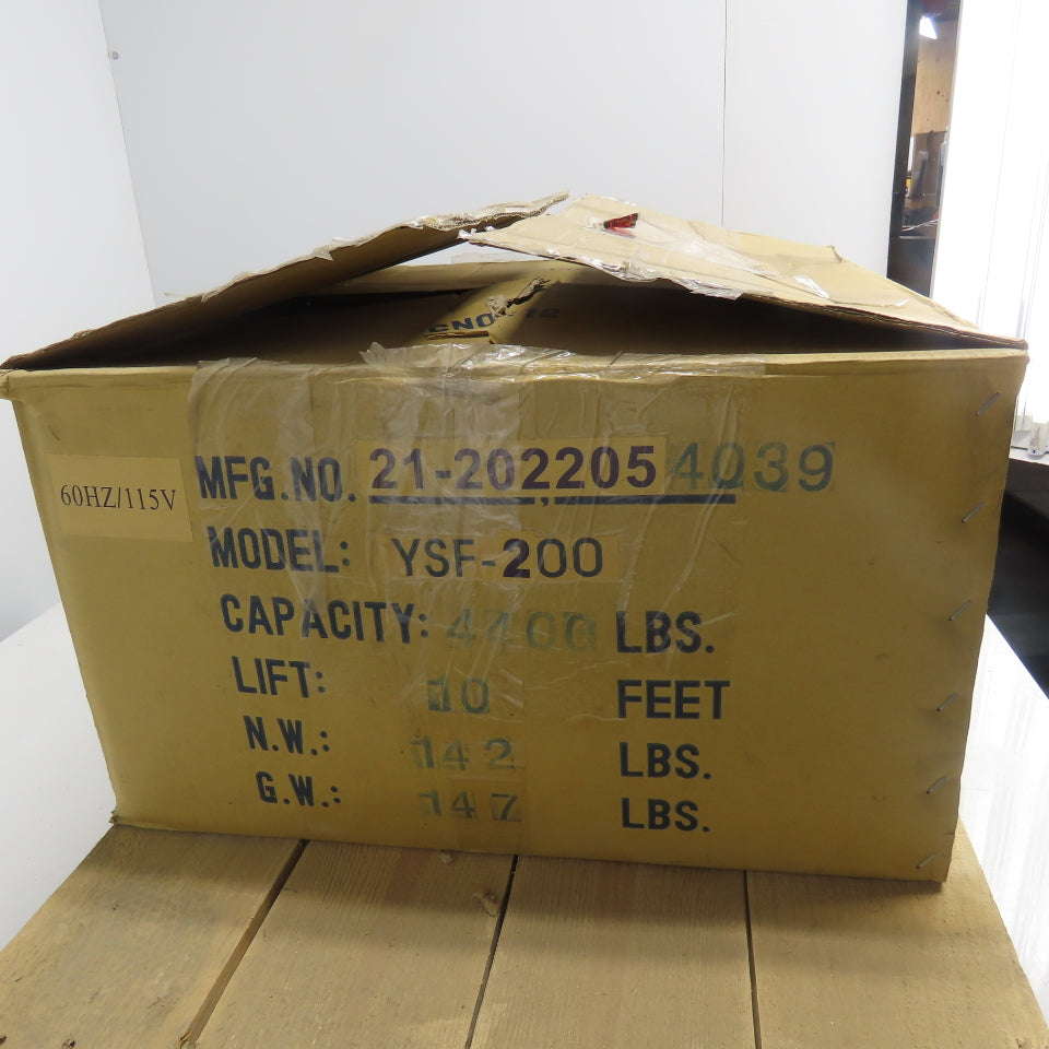Black Bear YSF-200 2 Ton 4000lb Electric Chain Hoist 115V 8FPM W/Wireless Remote