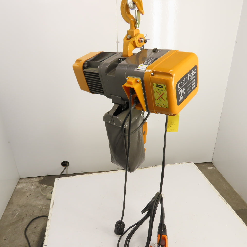 EQ 02-02 2 Ton 4000LB Electric Chain Hoist 1.5kW 460V 20' Lift (Rayvanbo Style)