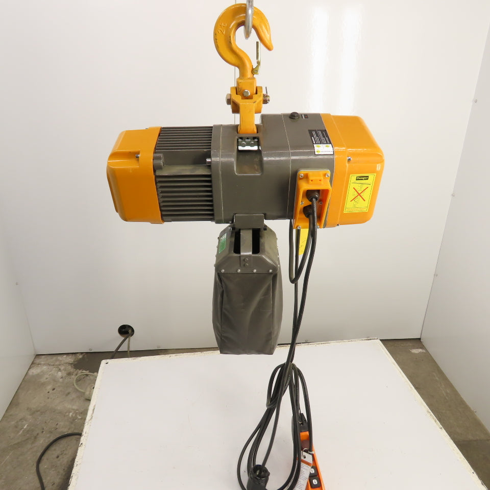 EQ 02-02 2 Ton 4000LB Electric Chain Hoist 1.5kW 460V 20' Lift (Rayvanbo Style)