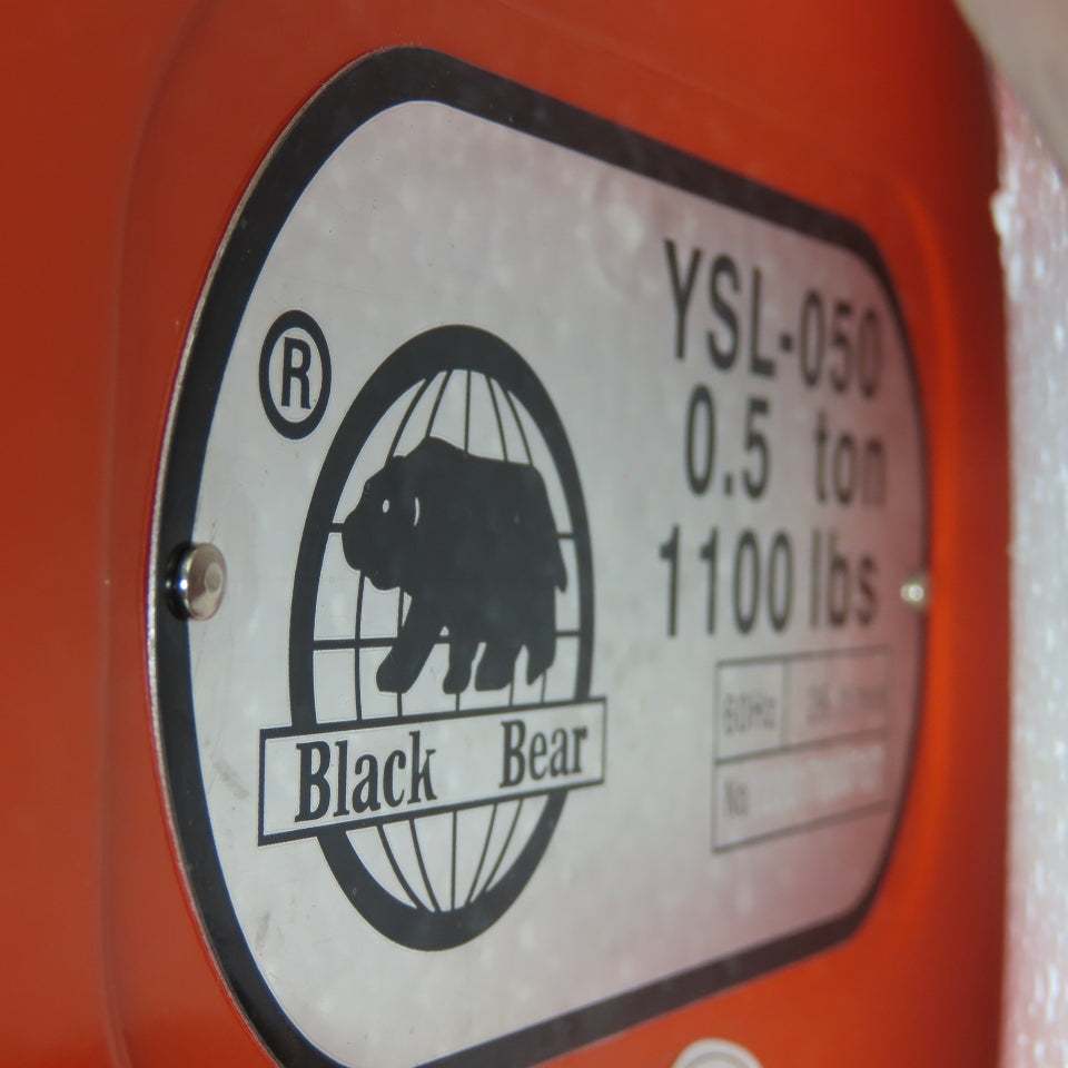 Black Bear YSL-050 1/2 Ton 1000lb Electric Chain Hoist 230/460V 3Ph 26FPM NEW