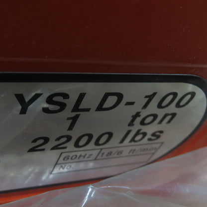 Black Bear YSLD-100 1 Ton 2000lb Electric Chain Hoist 230/460V 2-Speed 18/6FPM