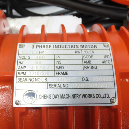 Black Bear YSLD-050 1/2 Ton 1000lb Electric Chain Hoist 230/460V 2-Speed 26/9FPM