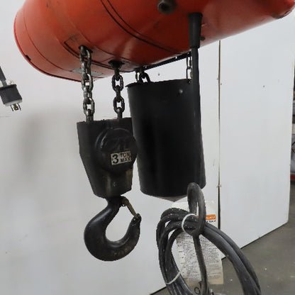 CM 5209H Lodestar XL 3 Ton Electric Hoist 20' Lift 460V 3Ph 15FPM