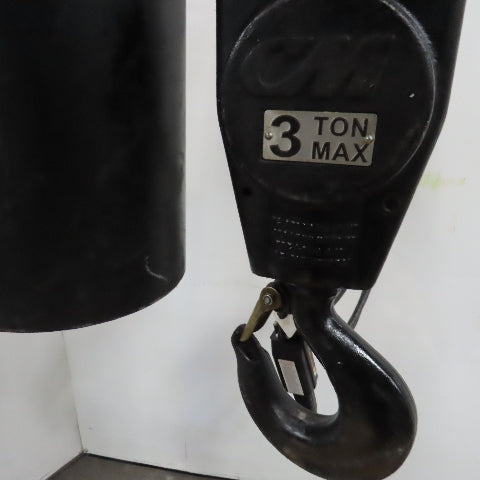 CM 5209H Lodestar XL 3 Ton Electric Hoist 20' Lift 460V 3Ph 15FPM