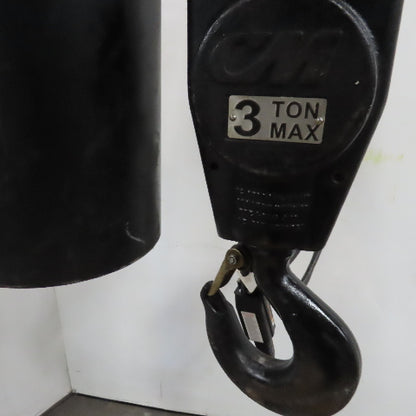 CM 5209H Lodestar XL 3 Ton Electric Hoist 20' Lift 460V 3Ph 15FPM