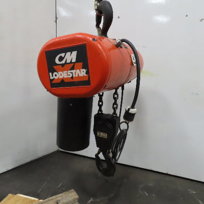 CM 5209H Lodestar XL 3 Ton Electric Hoist 20' Lift 460V 3Ph 15FPM