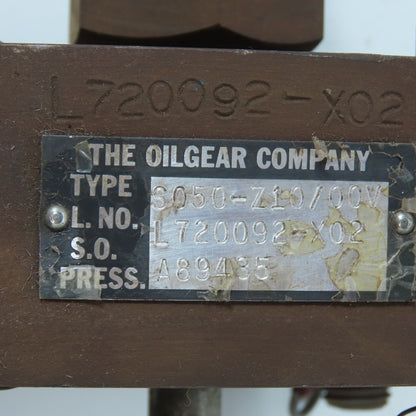The Oilgear Company L720092-X02 S050-Z10/00V Valve Assembly (Parts/Repair)