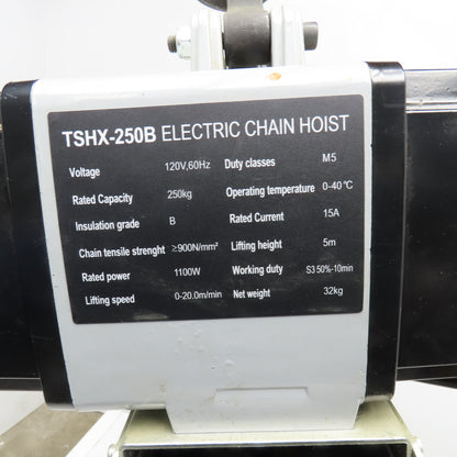 Stark TSHX-250B 550Lbs Capacity Ergonomic Lifting Chain Hoist 110V 1Ph
