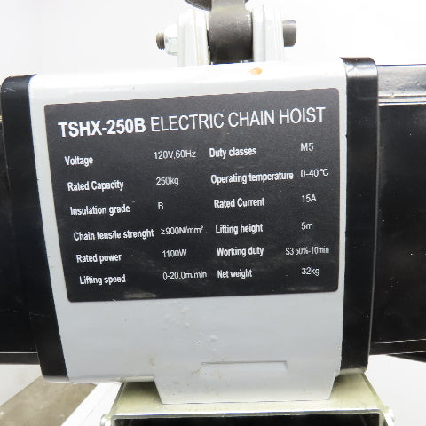 Stark TSHX-250B 550Lbs Capacity Ergonomic Lifting Chain Hoist 110V 1Ph