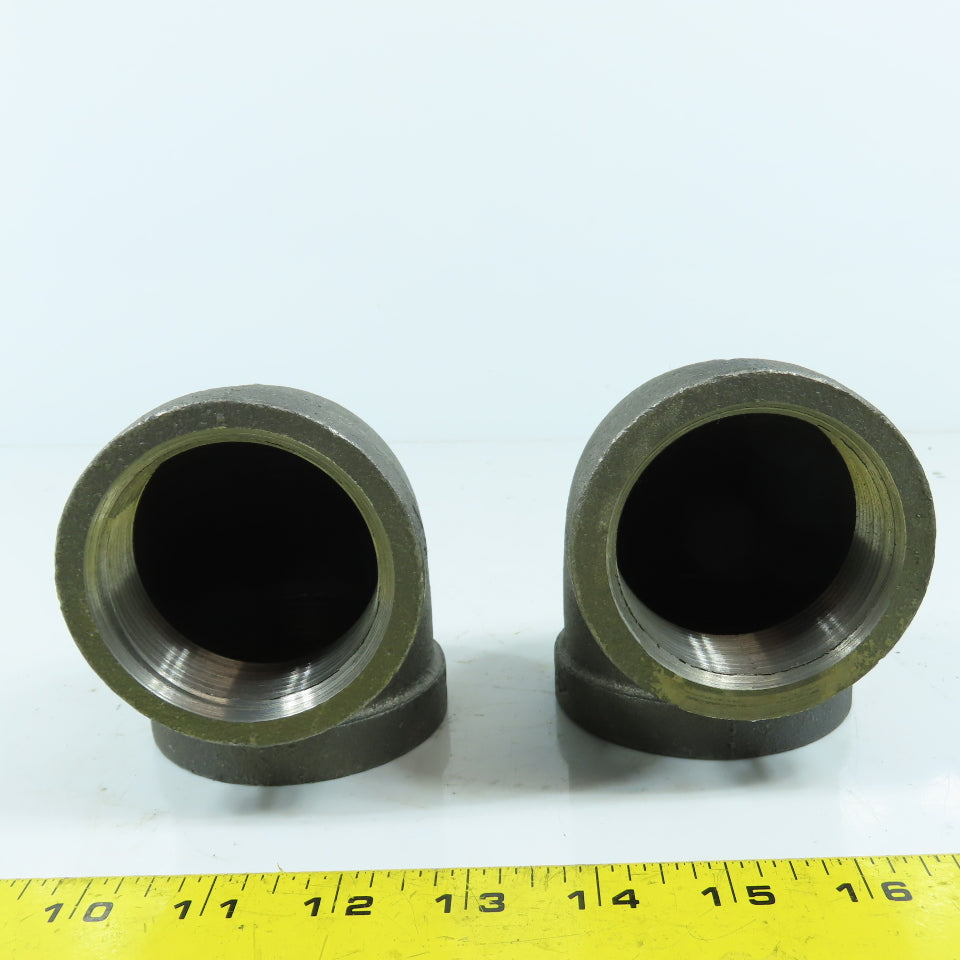 Ward 2" NPT Class 160 Black Pipe Elbow 90° Lot Of 2 USA