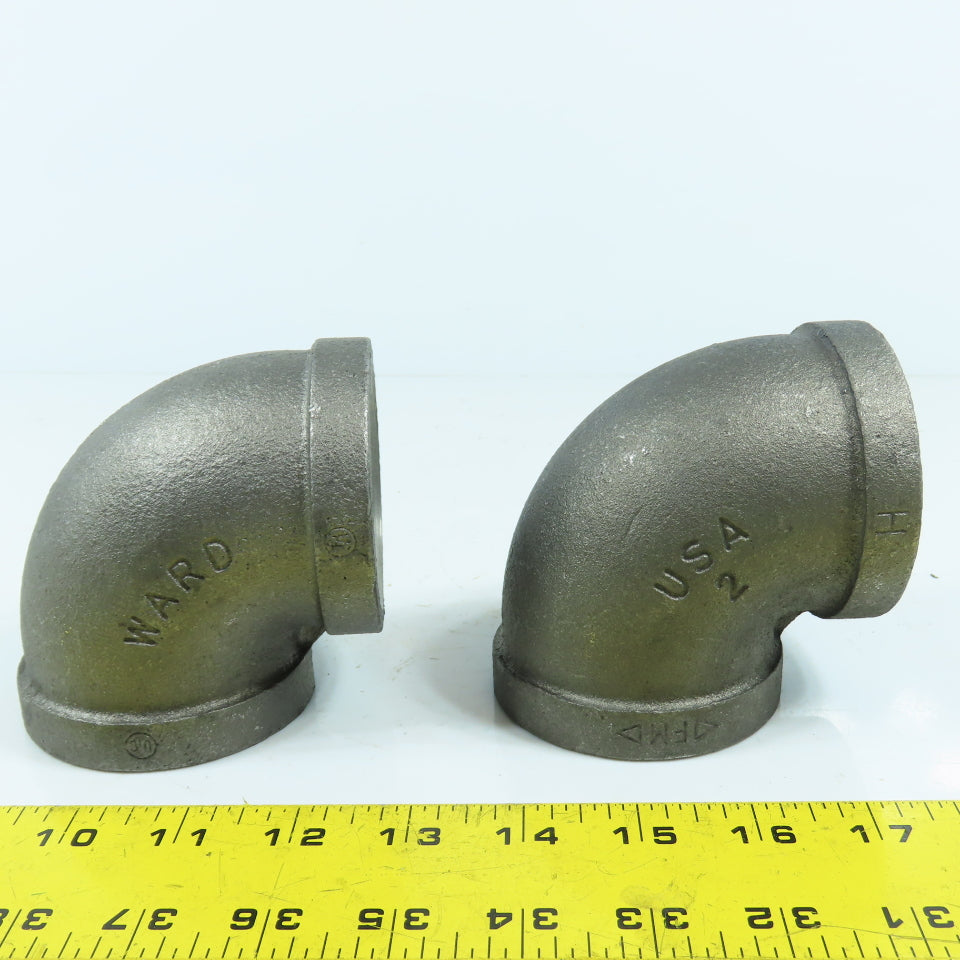Ward 2" NPT Class 160 Black Pipe Elbow 90° Lot Of 2 USA