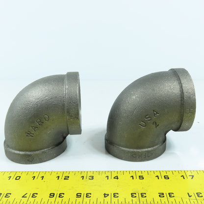 Ward 2" NPT Class 160 Black Pipe Elbow 90° Lot Of 2 USA