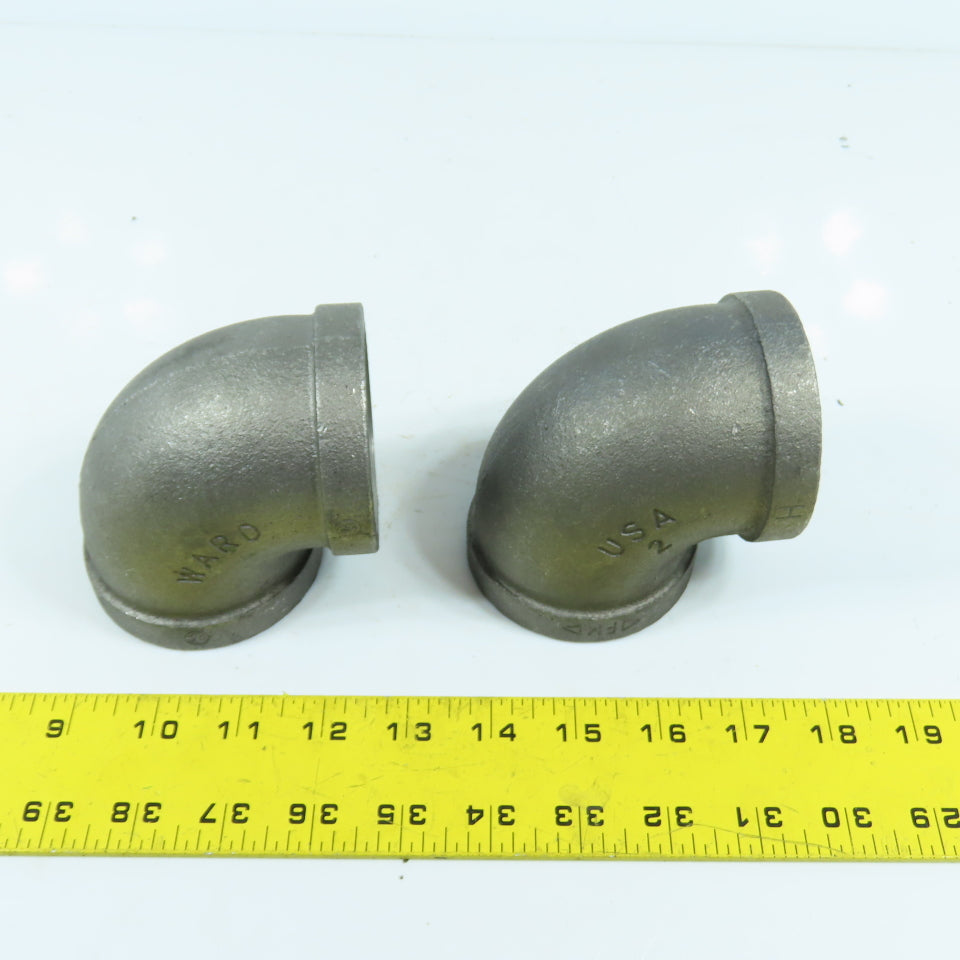 Ward 2" NPT Class 160 Black Pipe Elbow 90° Lot Of 2 USA