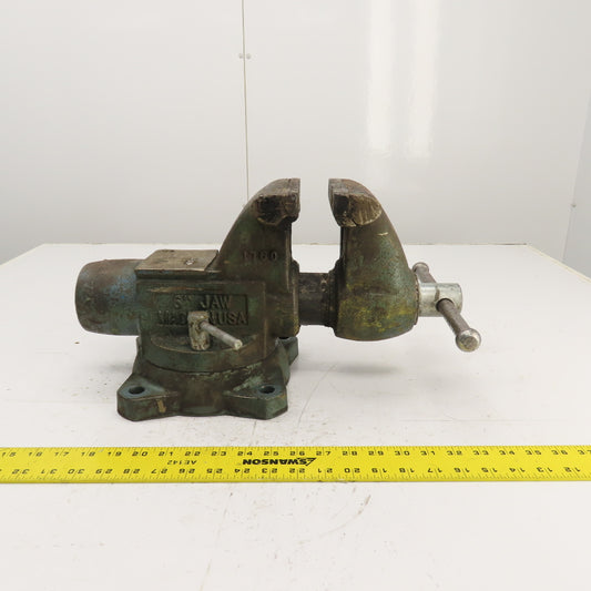 Wilton 1760 6" x 6-1/2" Open Swivel Base Bench Mount Bullet Vise 5/96 USA