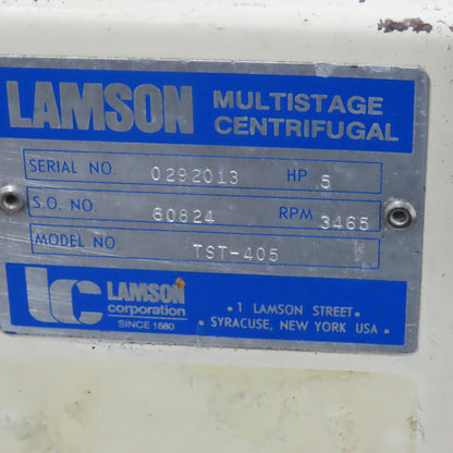Lamson TST-405 5Hp 230/460V Multistage Centrifugal Vacuum Bag House Filtration