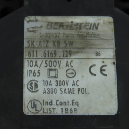 Bernstein 611.6169.129 SK-A1ZKBSW 10A 500V Safety Interlock Switch W/ Key