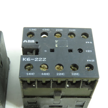 ABB K6-22Z Mini Contactor Relay 5A 300VAC Lot Of 2