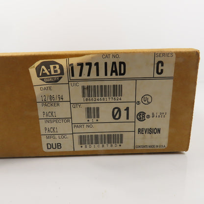 Allen Bradley 1771-IAD Ser C 120V AC/DC Input Module FACTORY SEALED