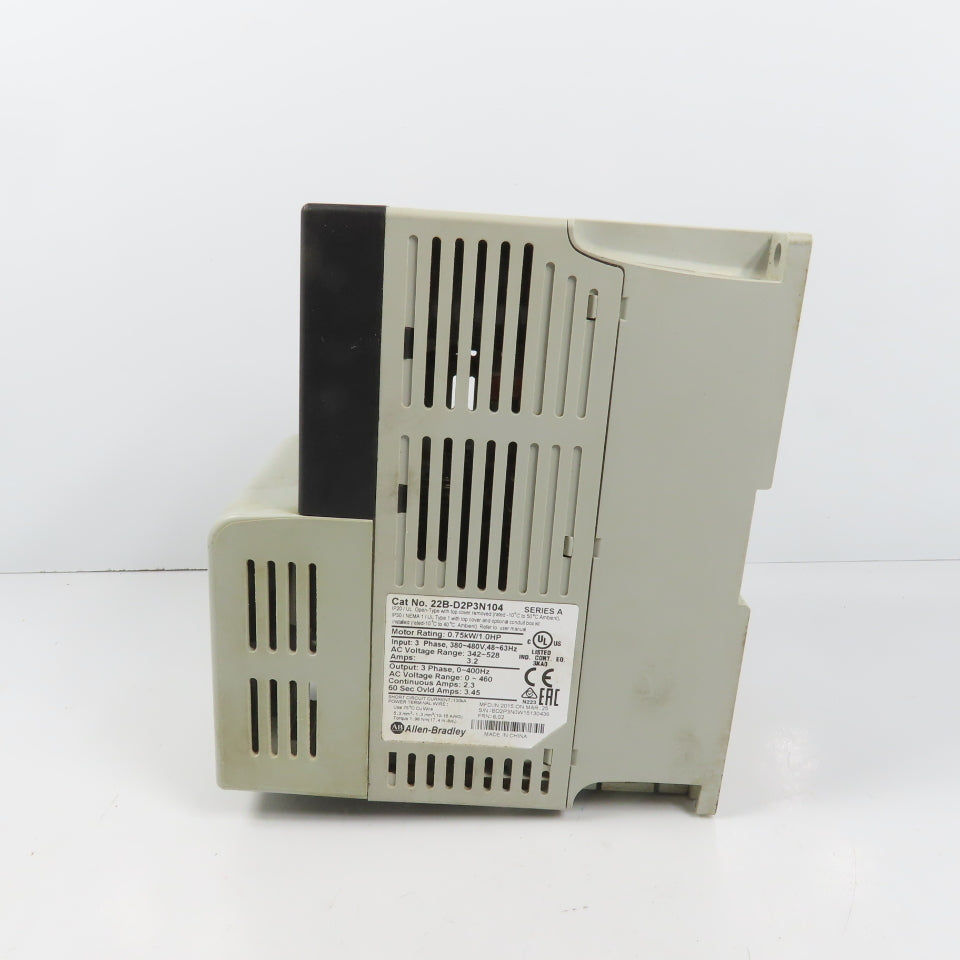 Allen Bradley 22B-D2P3N104 Ser A PowerFLex 40 0.75kW/1HP AC Drive 0-460V 3PH