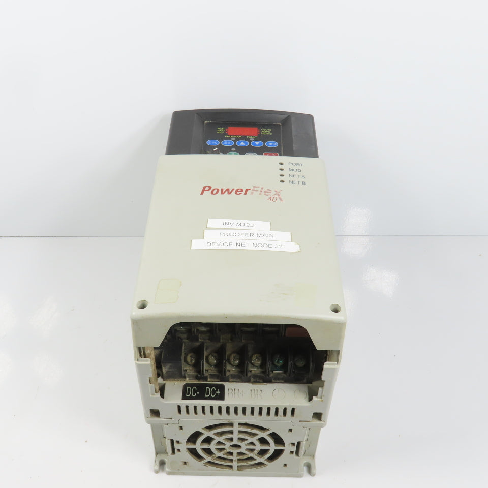 Allen Bradley 22B-D017N04 Ser A PowerFlex 40 7.5kW/10HP AC Drive 0-460V 3PH
