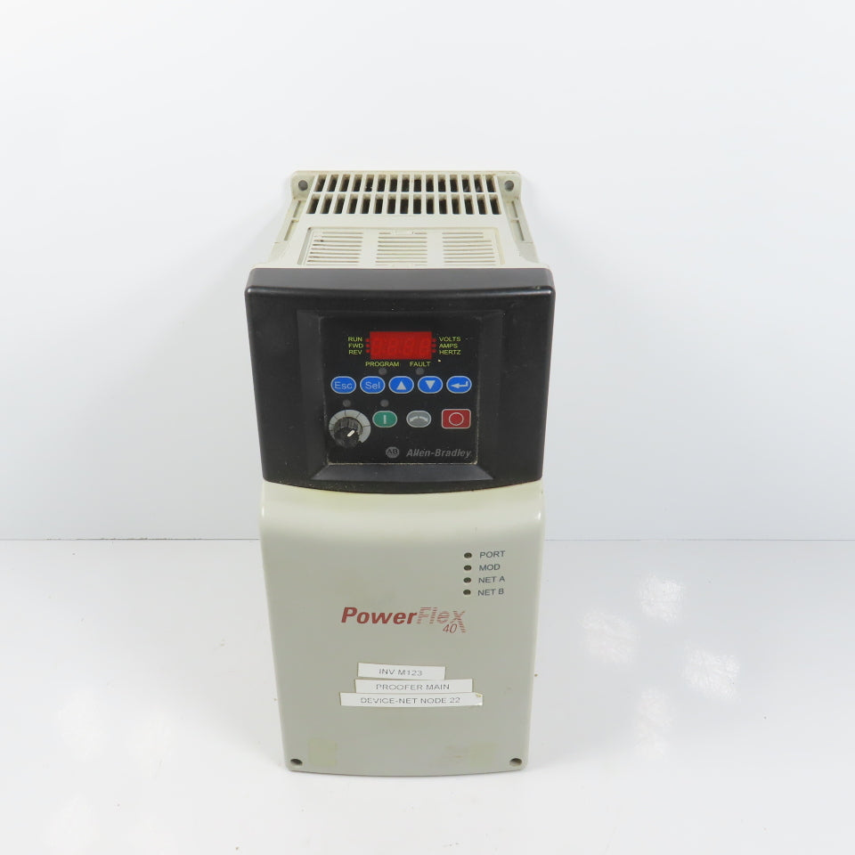 Allen Bradley 22B-D017N04 Ser A PowerFlex 40 7.5kW/10HP AC Drive 0-460V 3PH